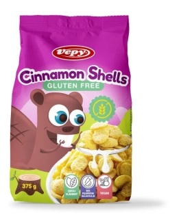 VEPY - Cinnamon Shells - SKOŘICOVÉ - snídaňové mušličky, bez lepku, 375 g